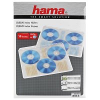 1x10 Hama CD-ROM-Index-Hüllen transparent-weiss...