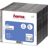 1x25 Hama CD-Leerhülle CD-Box- Slim Schwarz...