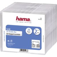 1x25 Hama CD-Leerhülle CD-Box- Slim Double...