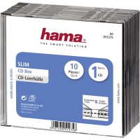 1x10 Hama CD-Leerhülle Slim-Line transp./schwarz 51275