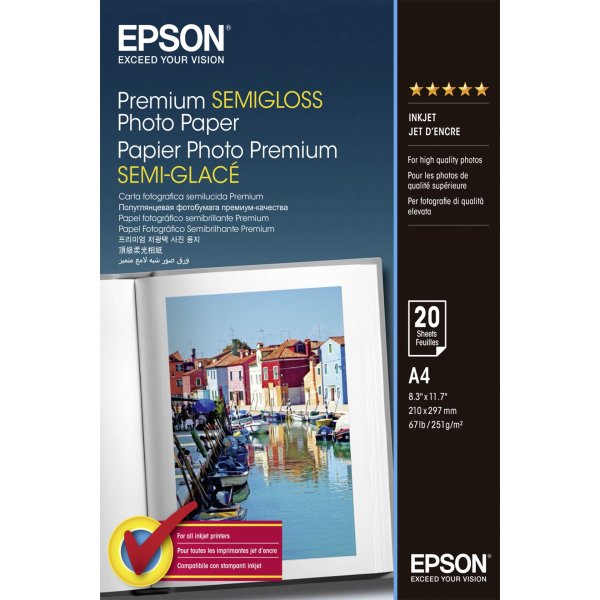 Epson Premium Semigloss Photo A 4, 251 g, 20 Blatt    S 041332