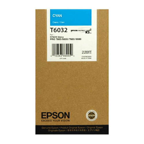 Tintenpatrone Cyan 220ml f&uuml;r Epson Stylus Pro 7800/7880/9880/9880