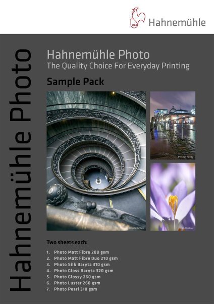 Hahnemühle Hahnemühle Photo Sample Pack DIN A 4, 7 Qualitäten, 14 Blatt