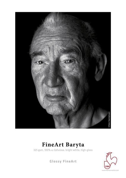 Hahnem&uuml;hle FineArt Baryta 325 gsm, 100% a-Cellulose, bright white DIN A4 325gsm 25 Blatt